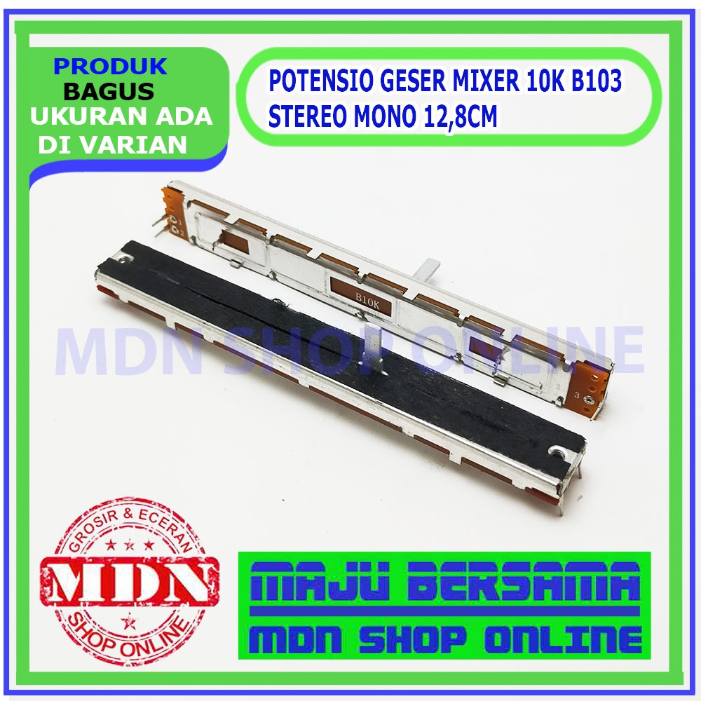 potensio geser mixer 10k b10k b103 12,8cm stereo mono 1009g 1009n