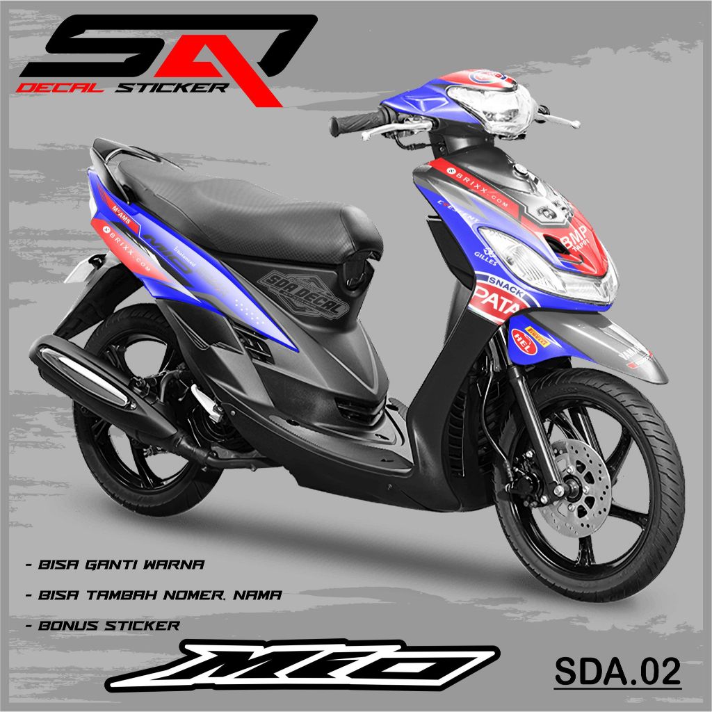 Stiker Full Body MIO SPORTY MIO SMILE - Decal Sticker Variasi Motor MIO Bisa Custom Nama SDA.02