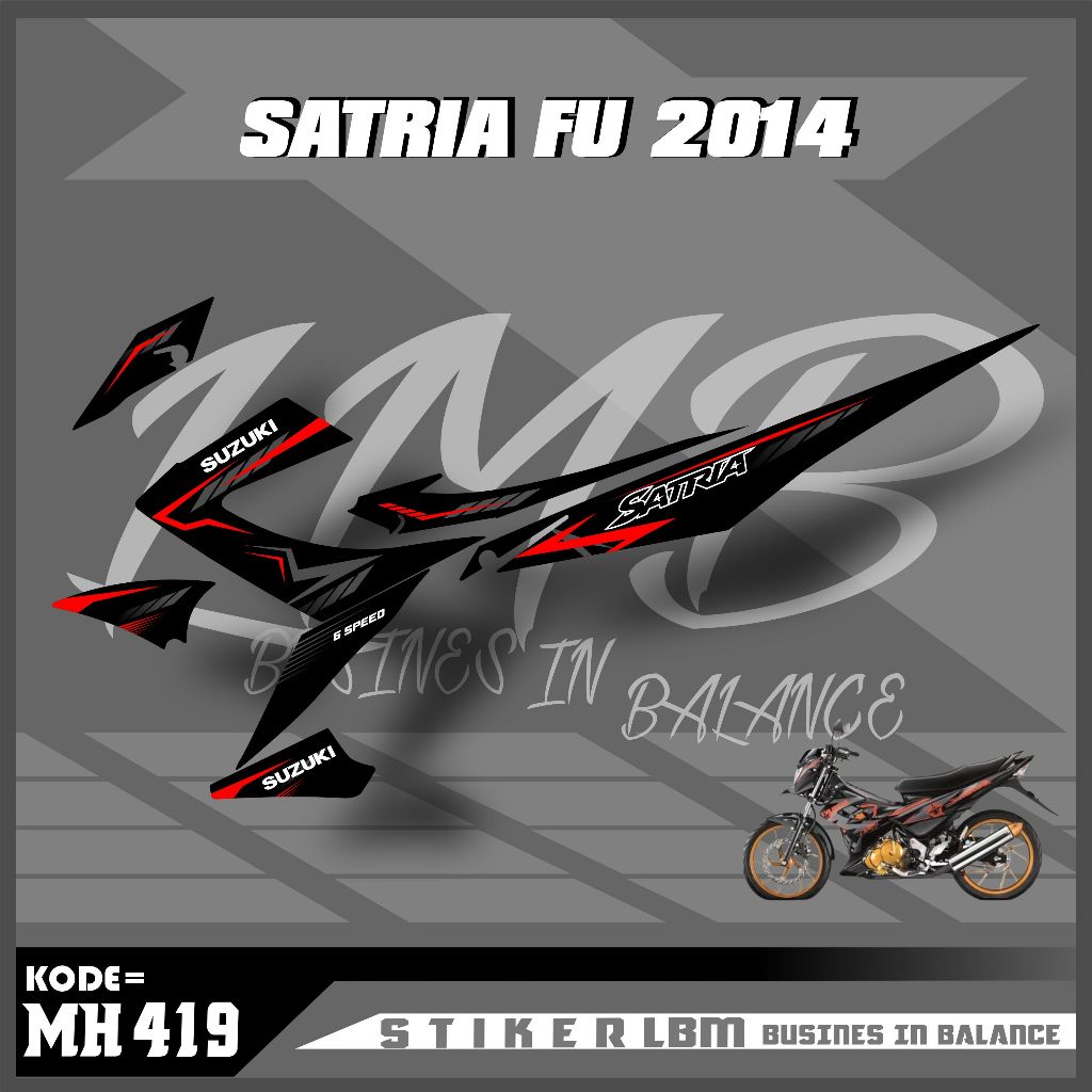 Stiker striping Satria Fu 2014 Variasi Terbaru