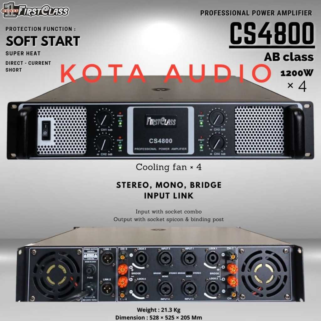 Professional Power Amplifier Firstclass CS 4800/ CS4800/CS-4800