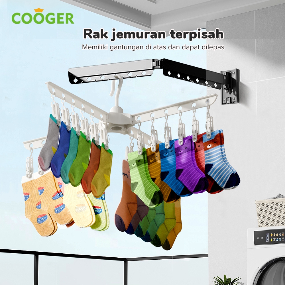 KUBIBIX [LIVE COOGER] COOGER RAK JEMURAN LIPAT STAINLESS STEEL 3 TINGKAT JEMURAN SERBAGUNA JEMURAN