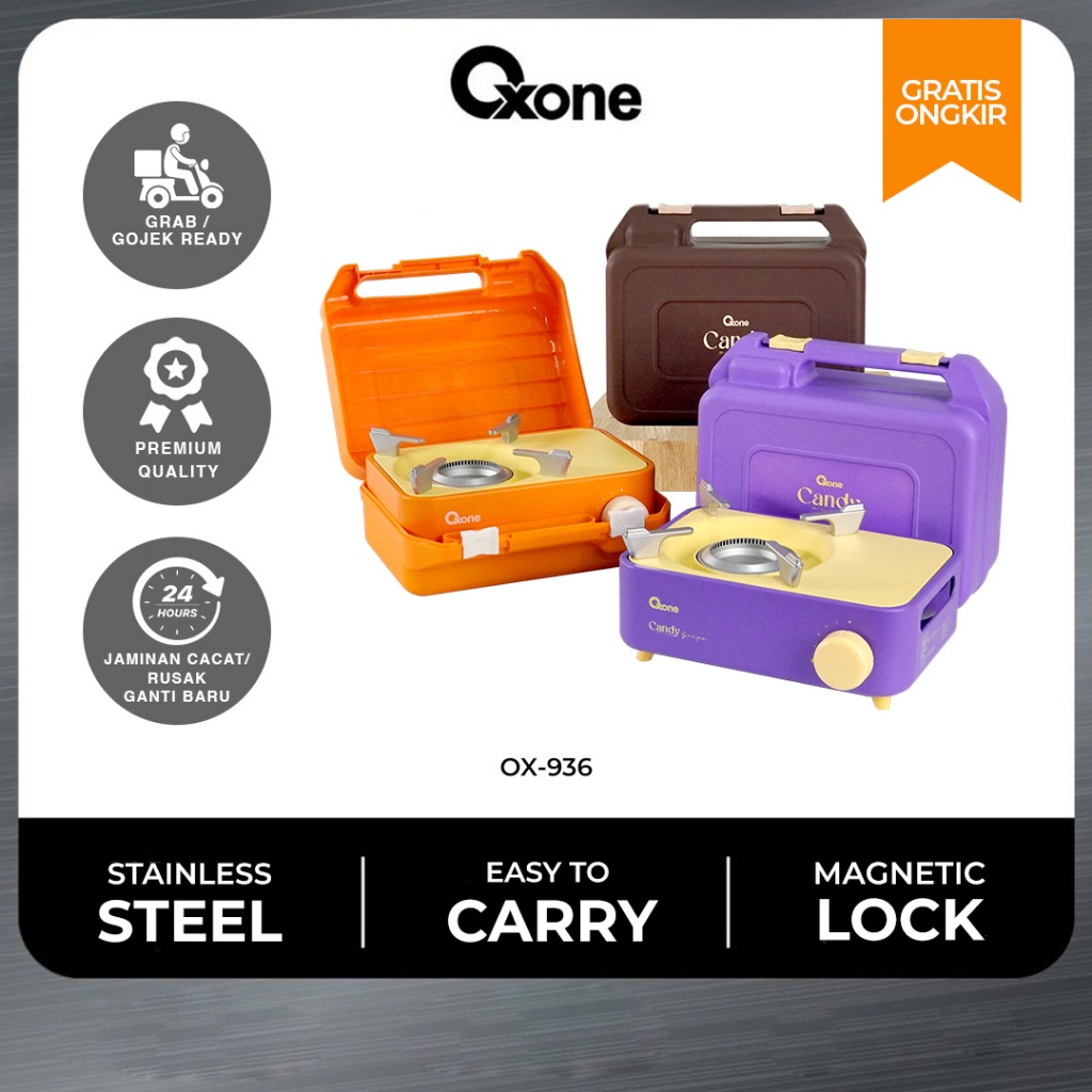 Oxone OX936 Portable Candy Mini Stove Stainless Steel kompor portable mini korea