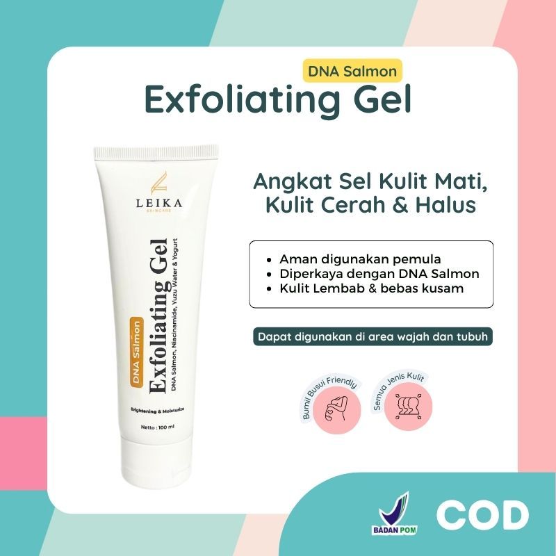 DNA Salmon Exfoliating Gel Wajah BPOM Leika Skincare Exfoliasi Wajah Peeling Wajah Mengangkat Sel Ku