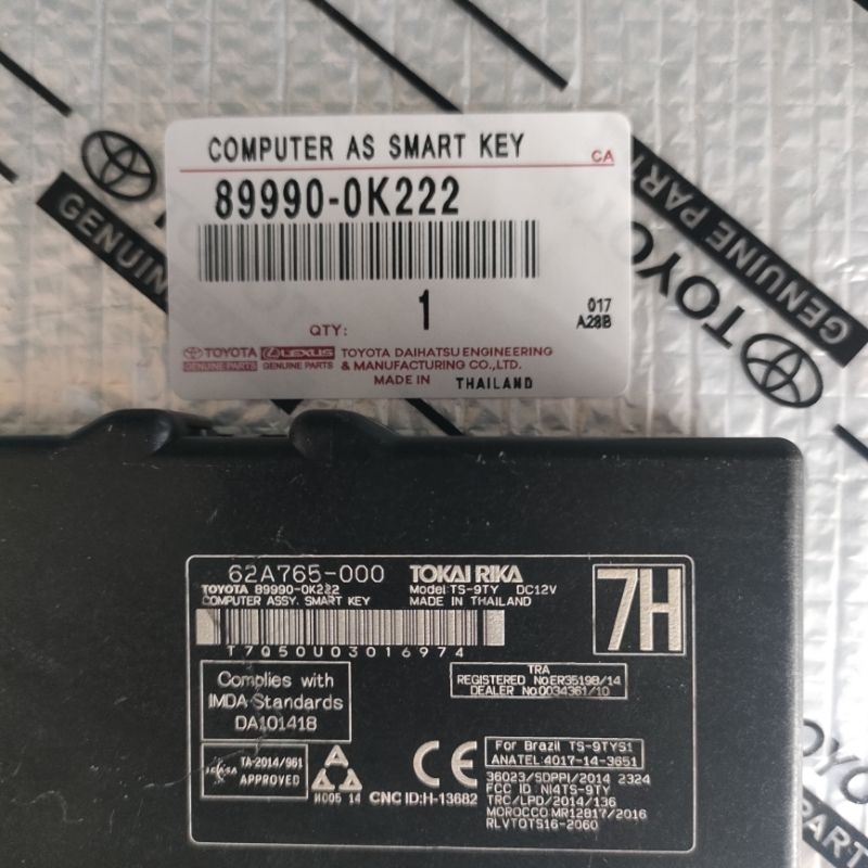Computer Assy Smart Key Fortuner VRZ 89990-0K222 Asli Original