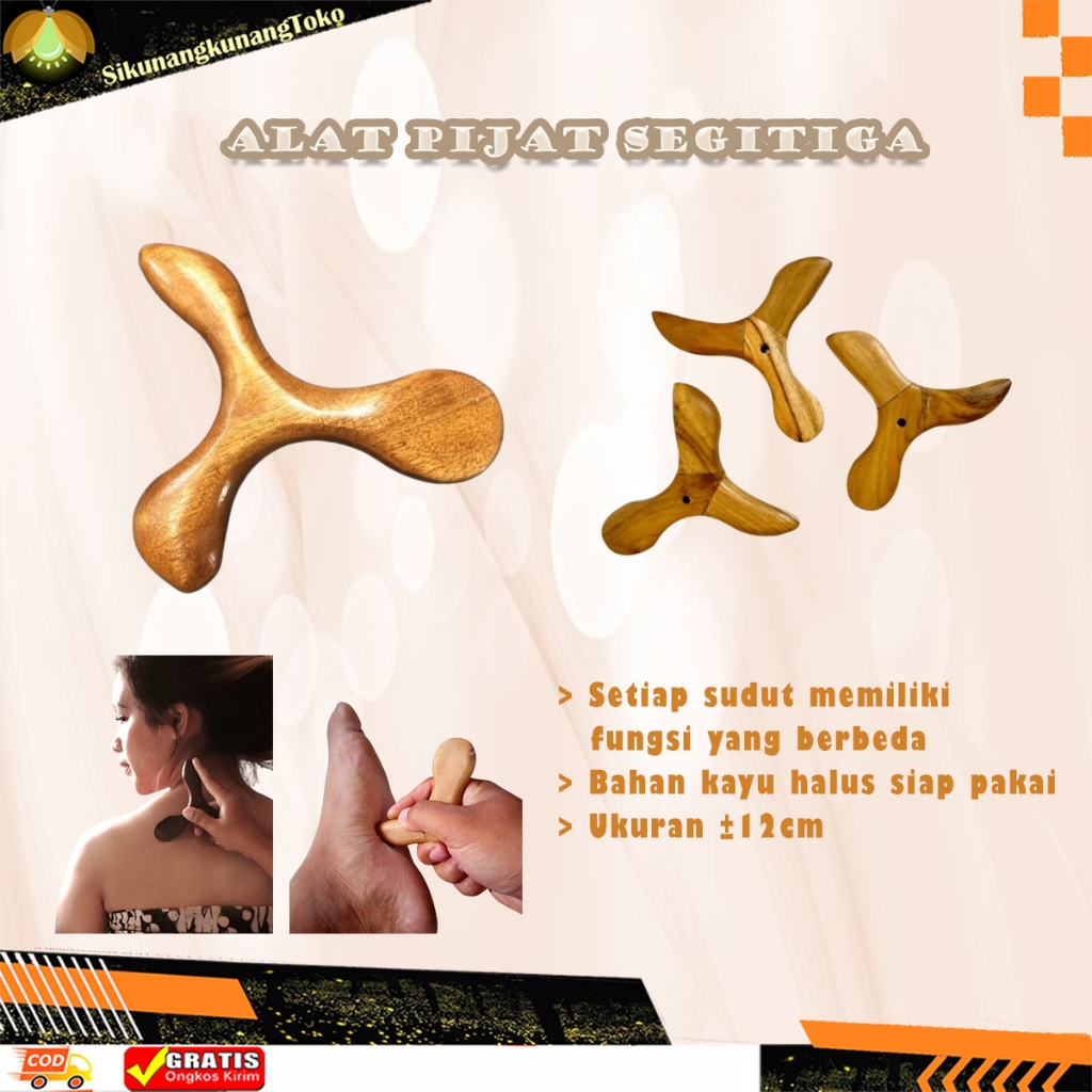 (SKN) Alat Pijat Kayu Segitiga kerokan Kaki Tiga Pijit Pijet Telapak Kaki Tangan punggung Refleksi U