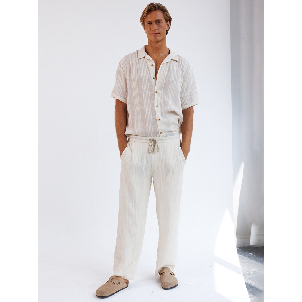 Bamboo Mens - Napoli Pants, Cream | Celana Pria