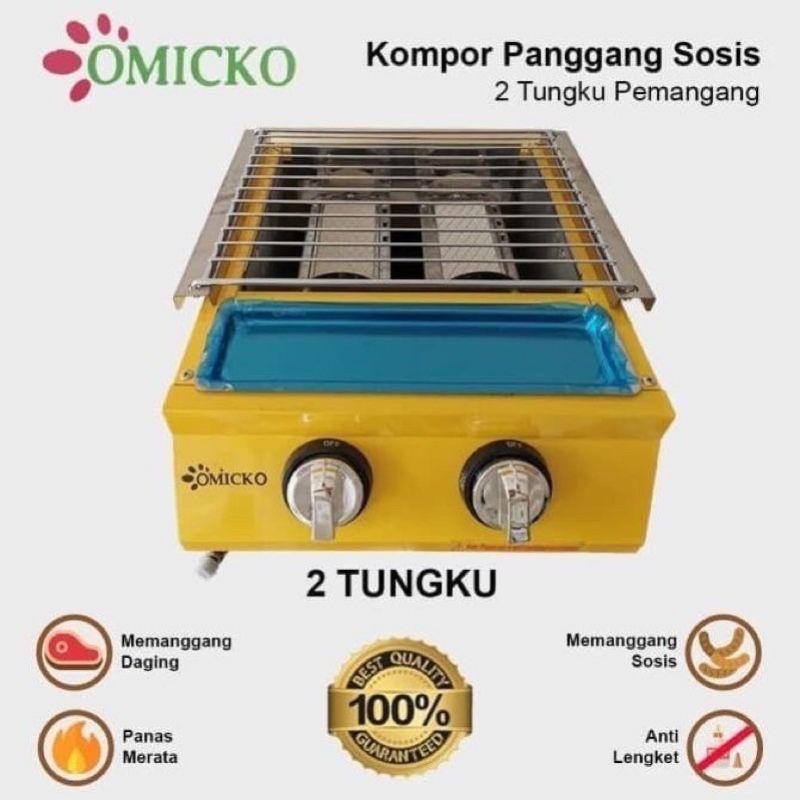 PROMO MURAH kompor panggang sosis 2 tungku kompor omicko panggang sosis bergaransi resmi