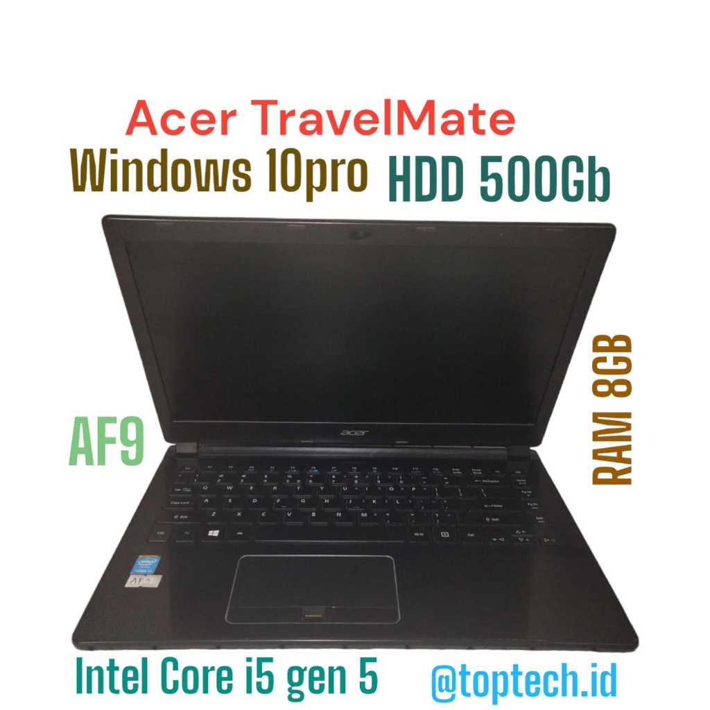 (AF9) Laptop Acer TravelMate  Windows 10pro RAM 8GB HDD 500GB Intel core i5
