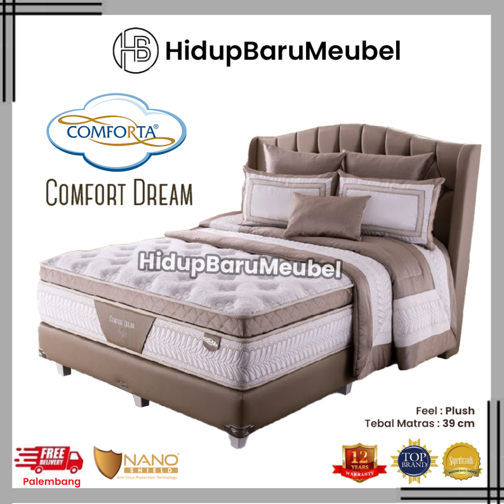 Springbed Comforta COMFORT DREAM / Kasur Matras Spring Bed Pocket Spring Latex / Kasur Matras Tebal 