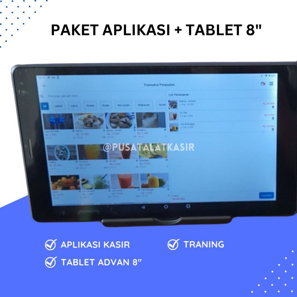 PAKET APLIKASI KASIR ANDROID & HP/TABLET ADVAN 8"