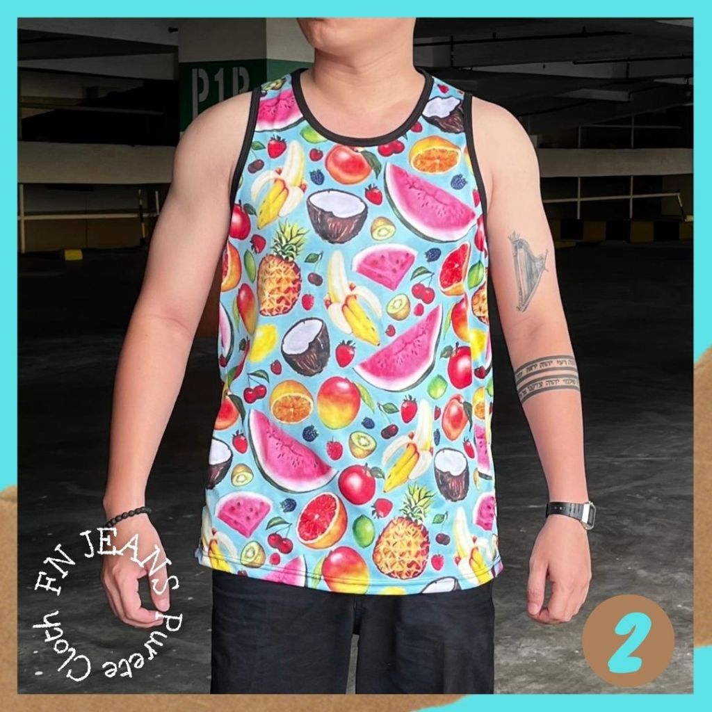 Kaos Kutang Pria Wanita Sleeveless Baju Lekbong Santai Motif PSA 17