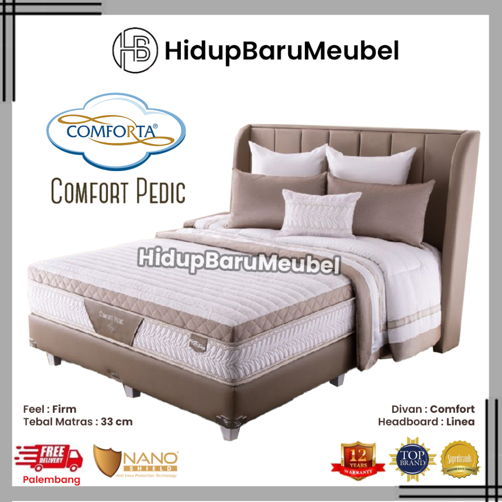 Springbed Comforta COMFORT PEDIC / Kasur Matras Spring Bed Pocket Spring Latex / Kasur Matras Tebal 