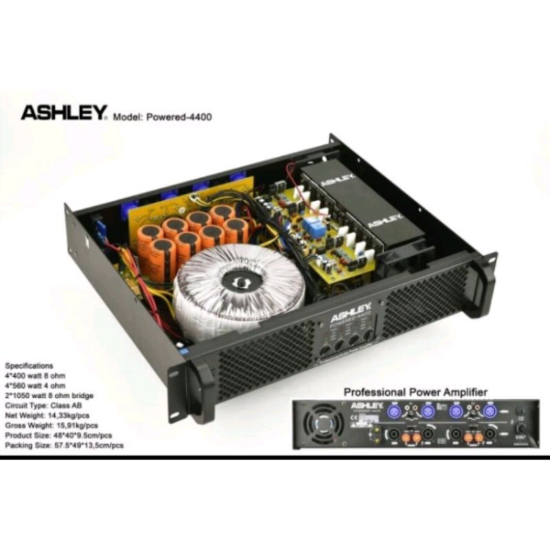 Power Amplifier ASHLEY Powered 4400 Class AB ORIGINAL