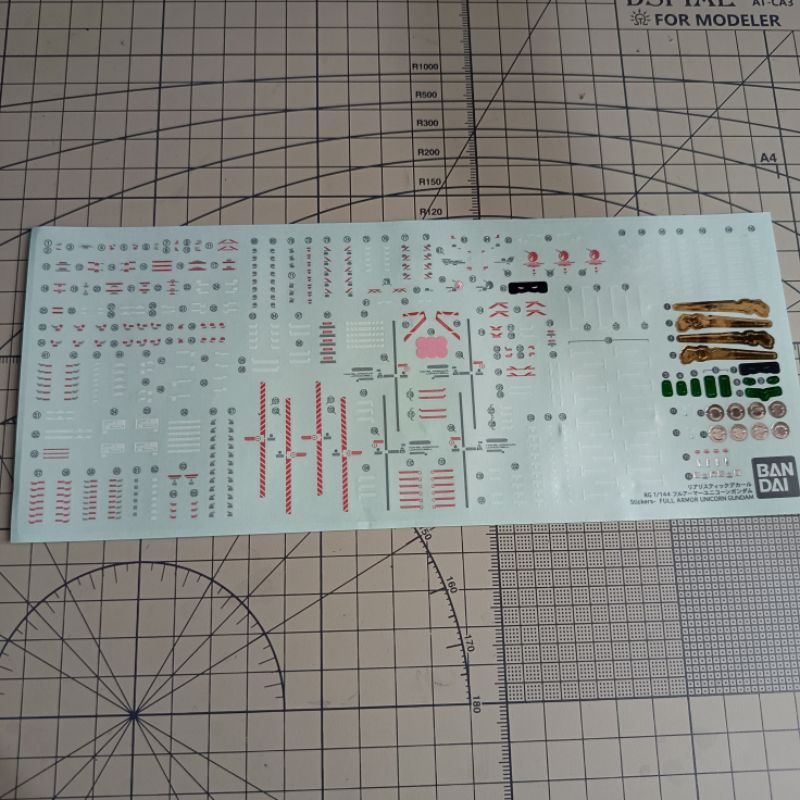 BANDAI RG 1/144 GUNDAM FULL ARMOR UNICORN STIKER REALISTIC DECAL