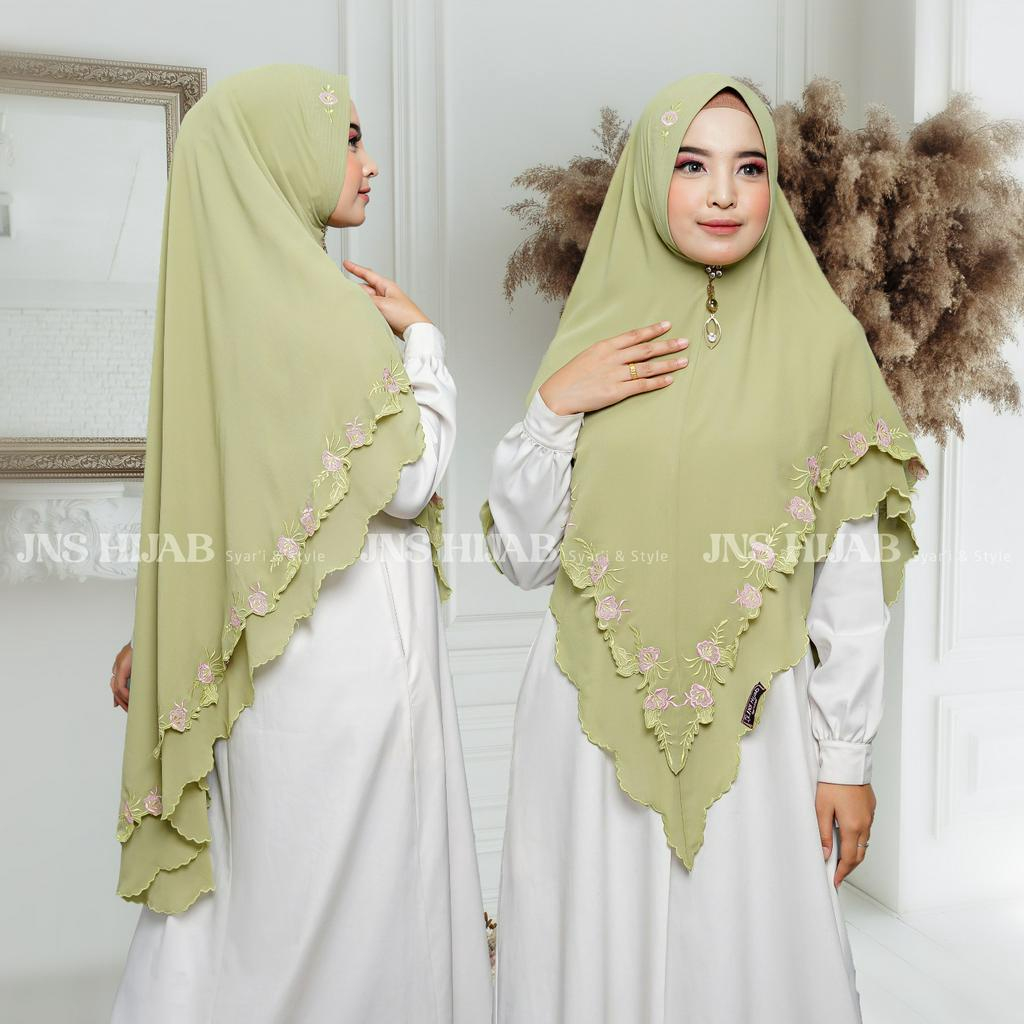 KHIMAR MALIKA/KHIMAR  BORDIR/HIJAB CERUTY BORDIR original jns hijab