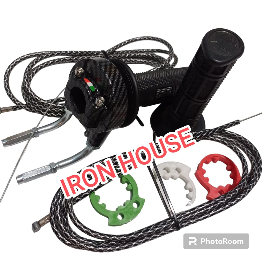 Gas spontan aktif motif karbon / Gas spontan karbon aktif 3 level grip / Gas spontan injeksi 2 kabel