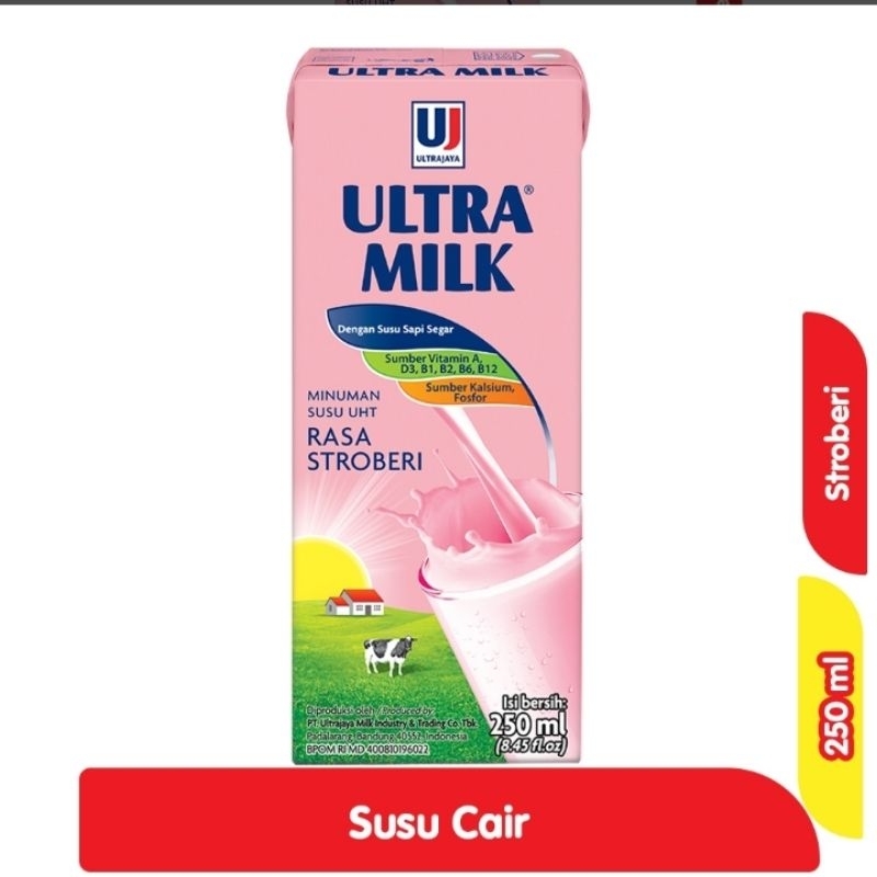 

ULTRA MILK Susu UHT Stroberi 250 ml