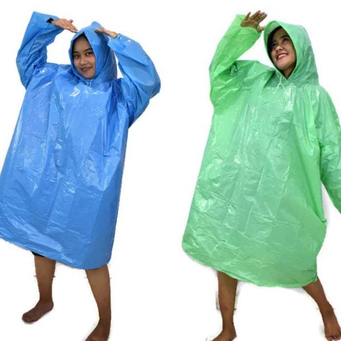 Jas Hujan Plastik Setelan Baju Celana Kualitas Tebal Dan Kuat