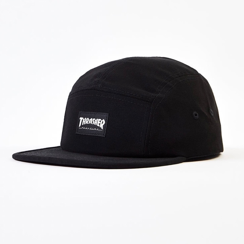 TOPI THRASHER LOGO 5 PANEL CAPS BLACK ORIGINAL