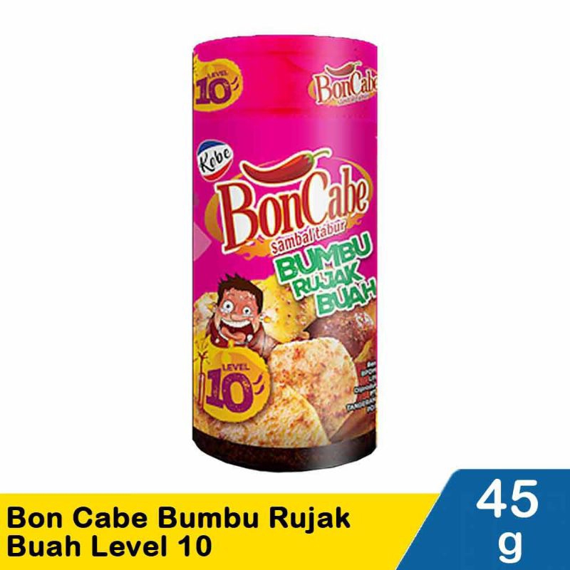 Mahbubah - Kobe BonCabe 45 g Sambal Tabur Bumbu Rujak Buah Level 10 Botol