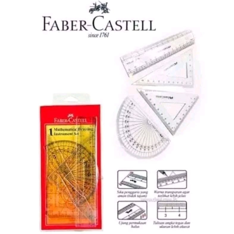 

Mathematics Drawing Ruler Instrument Set Penggaris Busur Segitiga Faber Castell