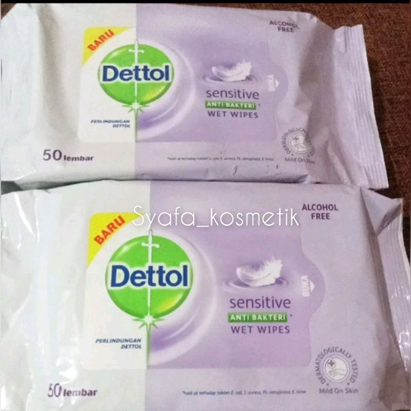 Dettol whipes/Tisu basah sensitive isi 50 lembar