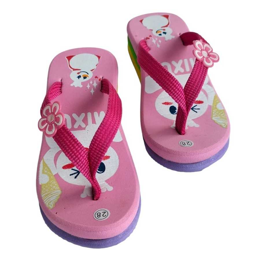 Ks sandal wedges anak profil mixue lucu sendal wedges anak perempuan motif mixue