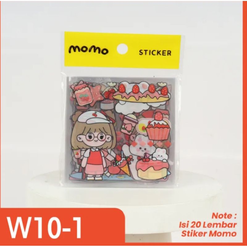 

Stiker MOMO Kartun Aesthetic Waterproof isi 20