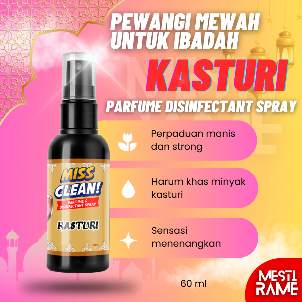 MISSCLEAN Parfum Islami Aroma Kasturi untuk karpet sajadah mukena koko sarung MEGAH MALL