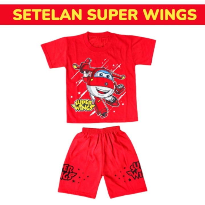 Setelan Baju Anak Laki Laki Karakter Super Wings