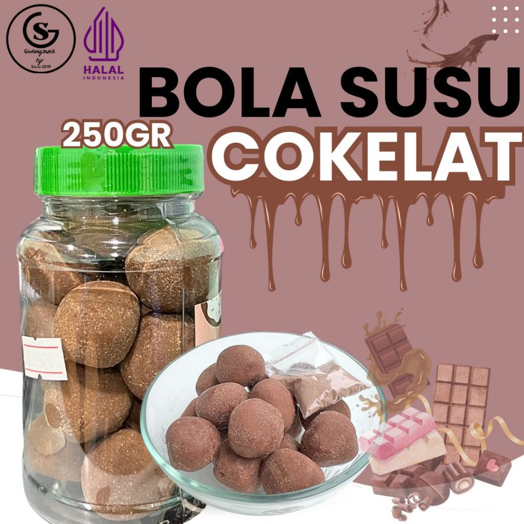 

[New] Bola Susu COKLAT Premium 250gr By GudangSnackTgr Manis Gurih