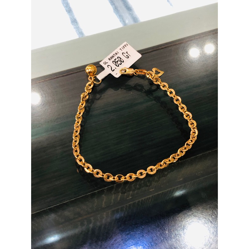 gelang rantai  tiffany emas muda 8K