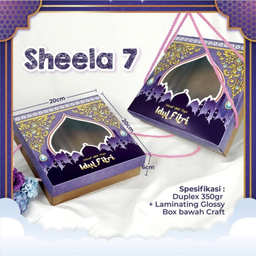

READY STOK] Box kue 20*20 cm lebaran idul fitri