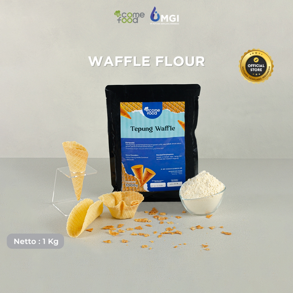 

Mutiaragemilang.id Comefood Premix waffle Cone Powder / Cone Es Krim / Tepung Waffle Premix 1kg