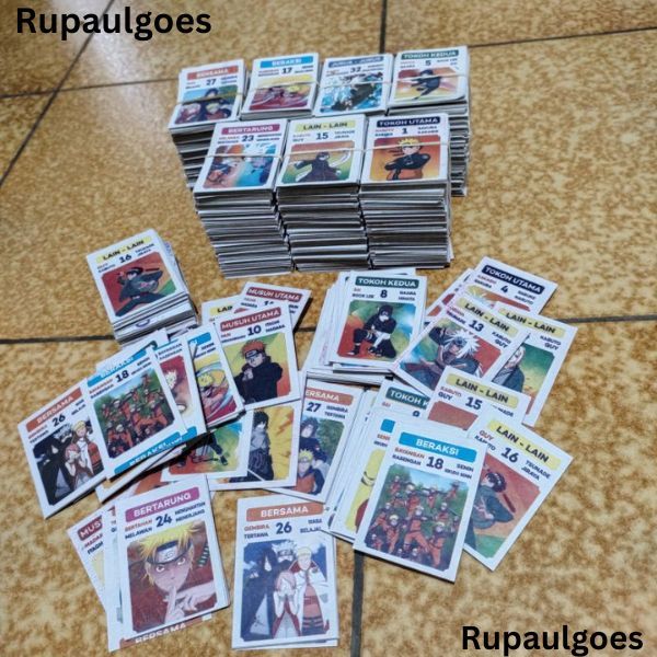 1 Ikat Kwartet Isi 320 Lembar Mainan Koleksi Kwartet Motif Karakter Kartun Anak