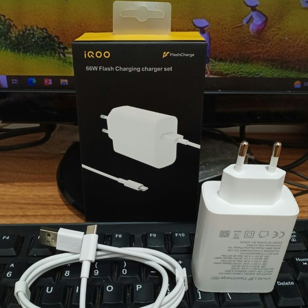 DC 66WATT ORI 100% TC Travel FlashCharge SUPER TYPE C USB Vivo Y100 V30 V30E V29 V29e V27 V27e V25 P