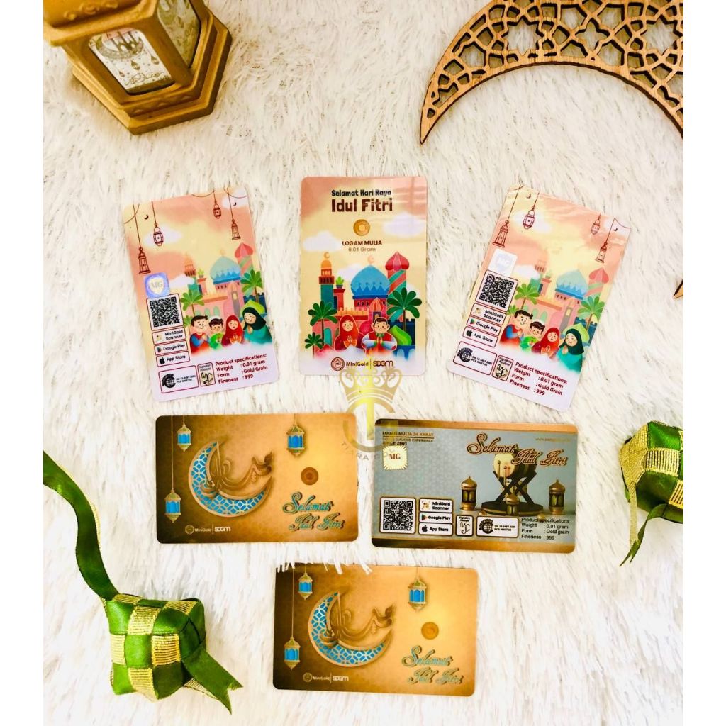 MINI GOLD 001 EMAS 24 KARAT GIFT IDUL FITRI THR LEBARAN LOGAM MULIA 0,01 GR ASLI UNTUK HAMPERS LEBAR