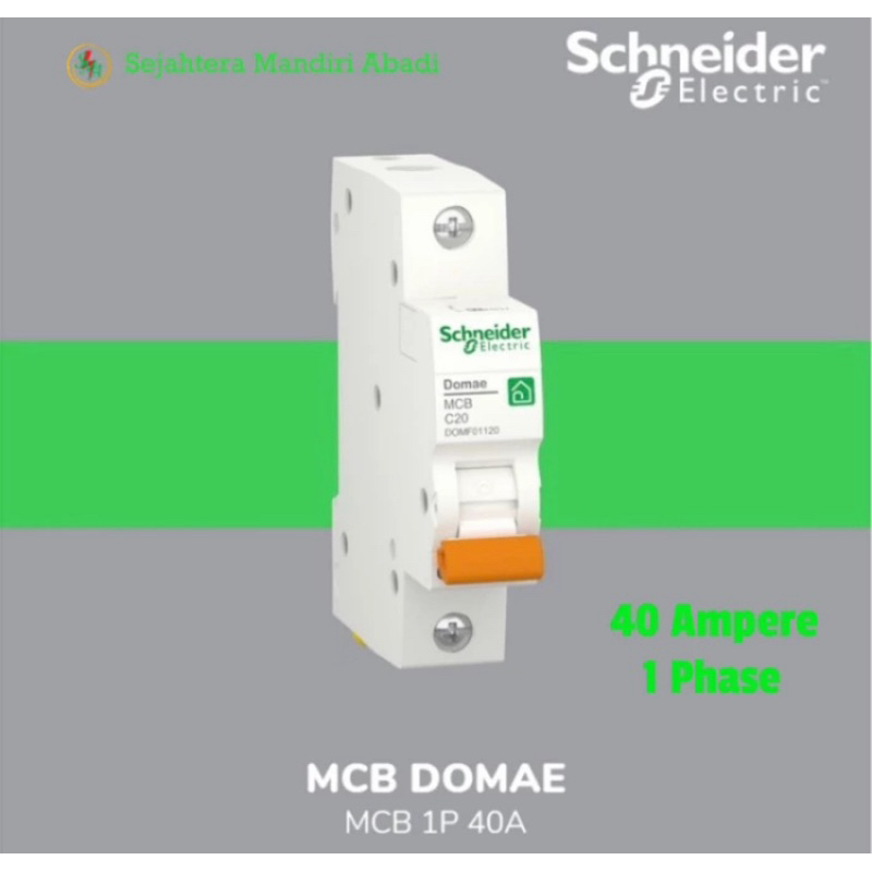 MCB 40 Ampere 1 Phase Domae 6kA Schneider Original Merlin Gerin
