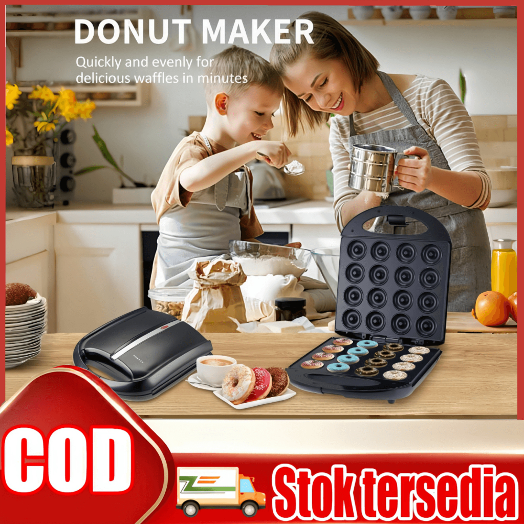New 16Donut Maker Machine Waffles/16 Maker Donut/ Sandwiches/ Mesin Sarapan/Mesin Makanan penutup/Me