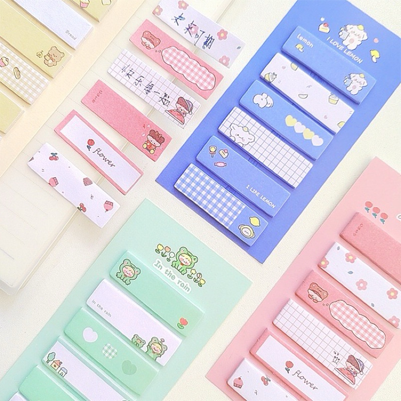 

Sticky Notes Lucu 6IN1 Tempelan Kertas Catatan 120 Lembar Notes Kertas Tempel Karakter Bear Frog Girl Pembatas Buku Cute Imut Penanda Buku Memo Stick Stationery Memo Pad Convenience Cute 6 IN 1