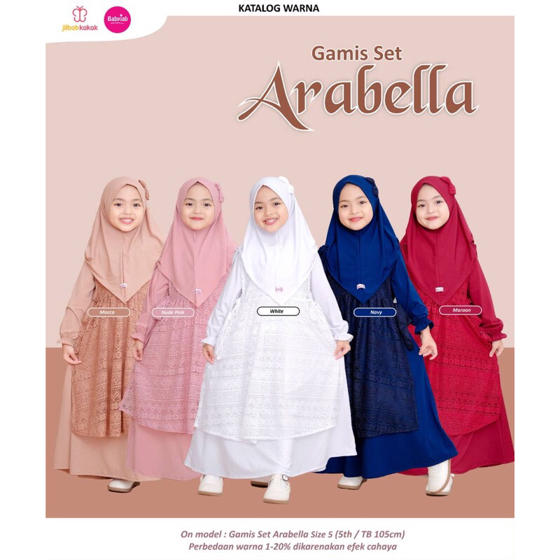 Gamis Set Arabella Babyjab Dress Brokat Anak Jilbab