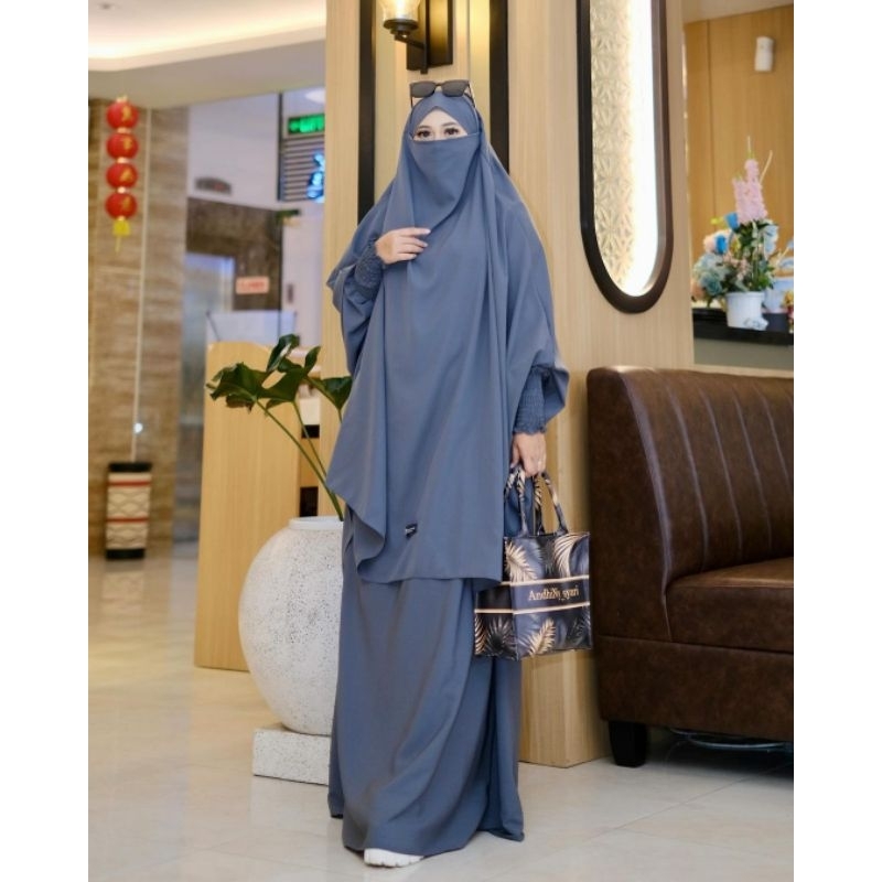French khimar set rok murah wolfis premium smok french khimar