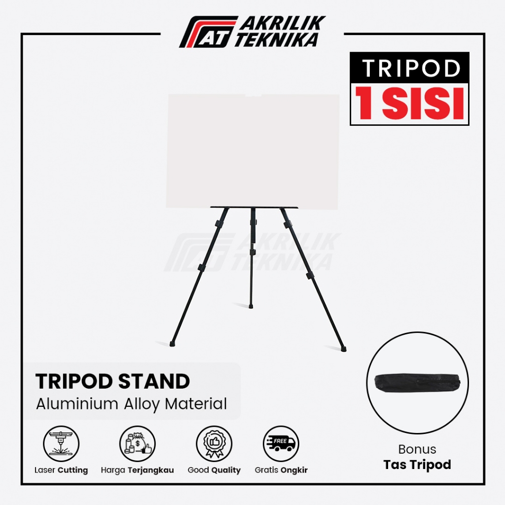 

Tripod Frame 1 Sisi / Display Tiang Iklan Barcode Akrilik