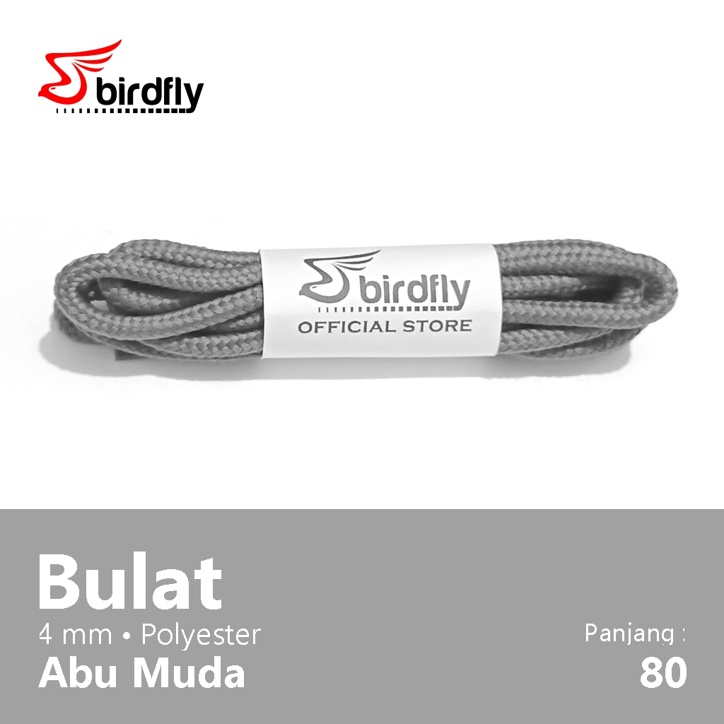 Tali Sepatu Oval BIRDFLY - OVAL - Abu Muda - 80 cm
