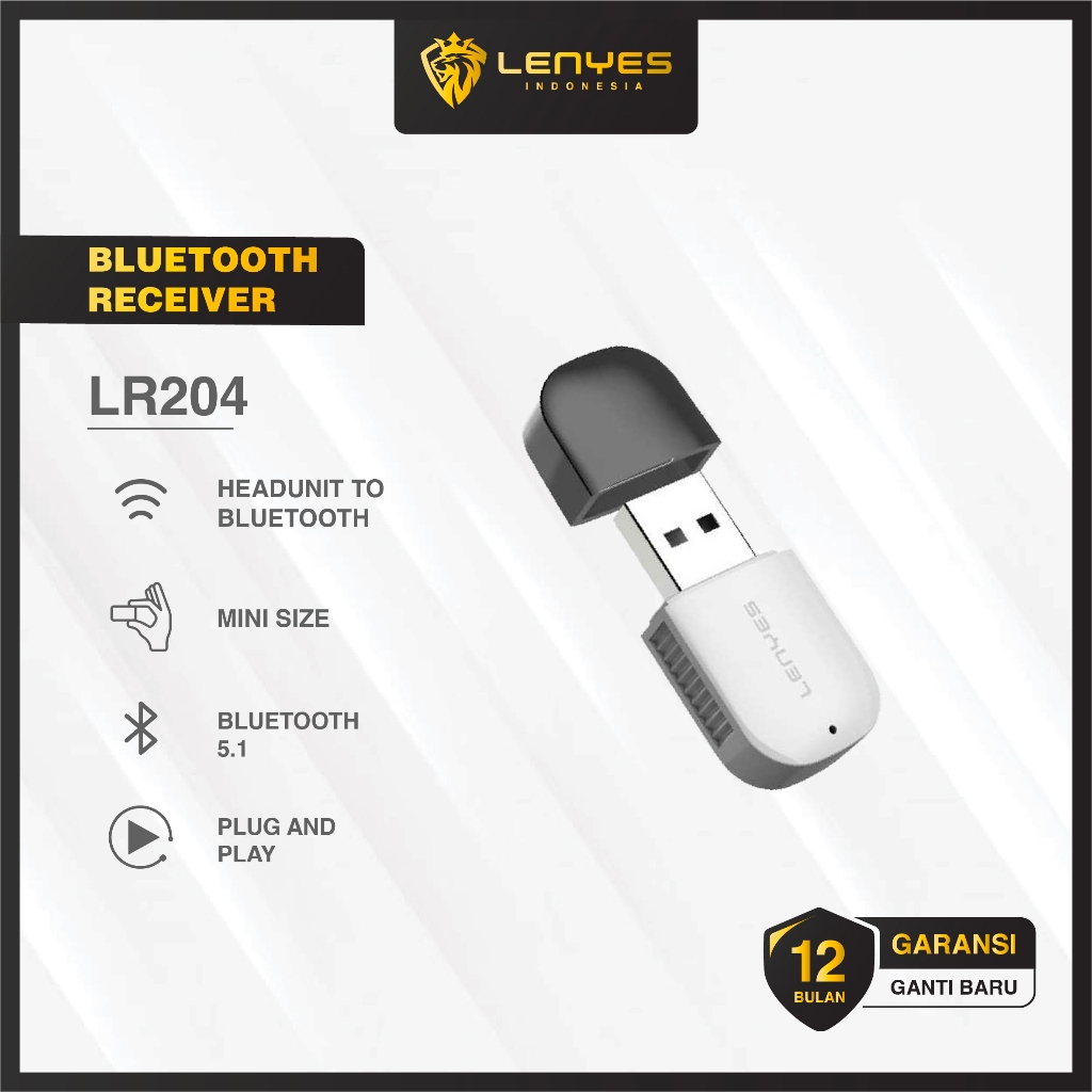 LENYES LR204 Bluetooth Receiver USB Wireless Adapter 5.1 Alat Bluetooth Salon Speaker Audio Mobil