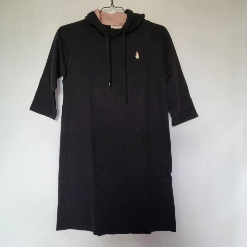 Hush Puppies Hoodie Dress Black Preloved