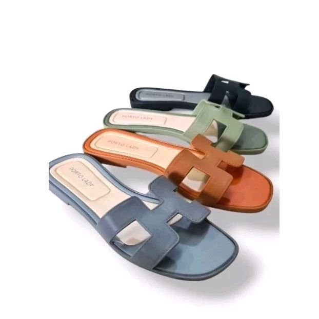 Sandal Slop Wanita Teplek Porto Lady HER