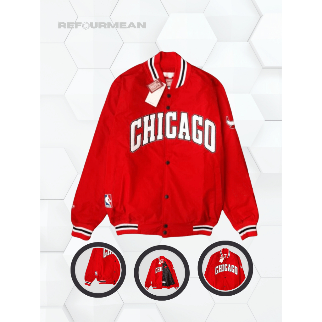 REFOURMEAN - Chicago Bulls Varsity Jaket NBA Basket ball Series