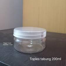 (50pcs) Toples Tabung Plastik 200ml | Toples Kue Lebaran / toples Tabung (Polo 2) 200ml