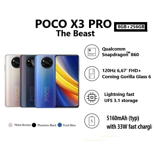 Xiaomi POCO X3 PRO ram 8gb rom 256gb